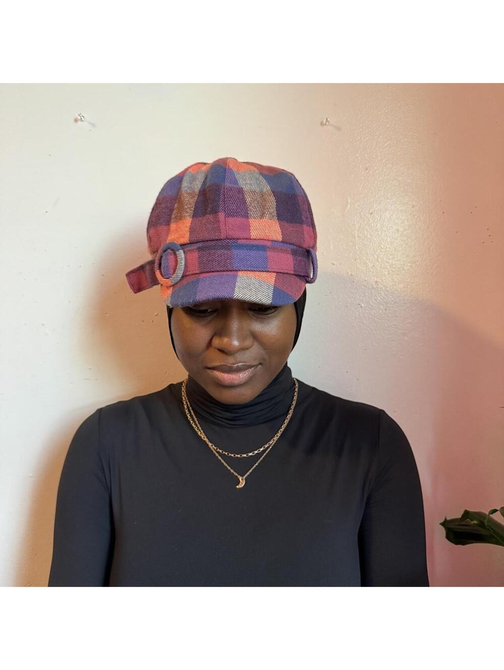 Y2K D&Y Plaid Newsboy Cap